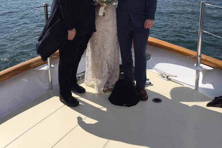 Wendi and Ryan on board the Timeless in Boston Harbor