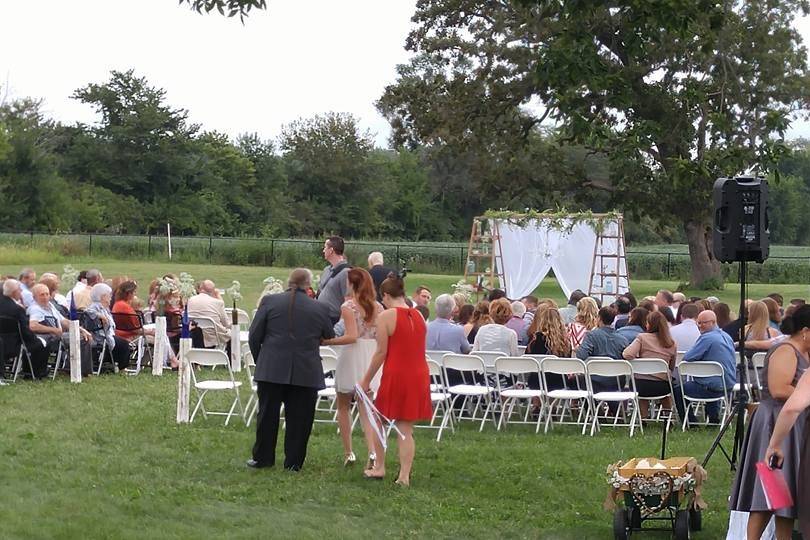 Outdoor wedding ceremony area