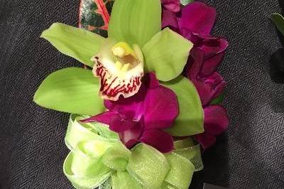 Purple & Green Orchid Corsage