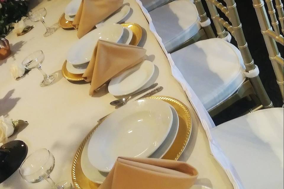 Head table in the  grand ballroom