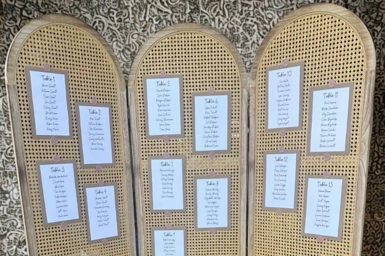 Room divider - seating chart