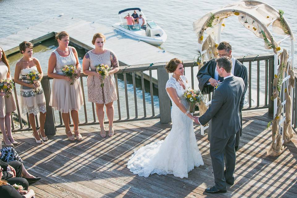 Outdoor Deck Wedding Ceremony