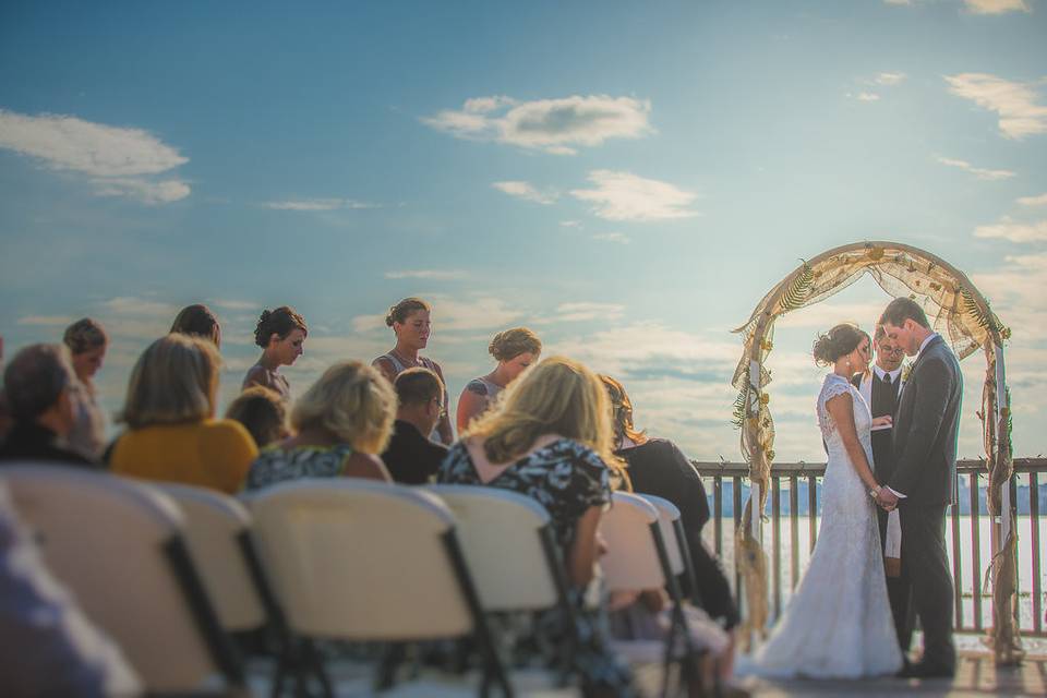 Outdoor Deck Wedding Ceremony