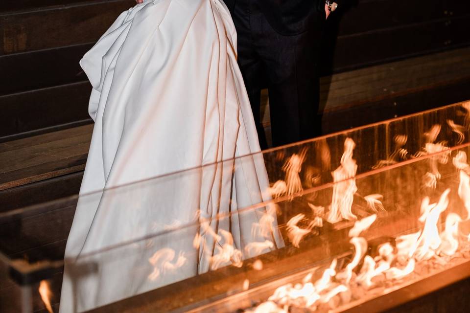 Fireplaces outside Pavilion