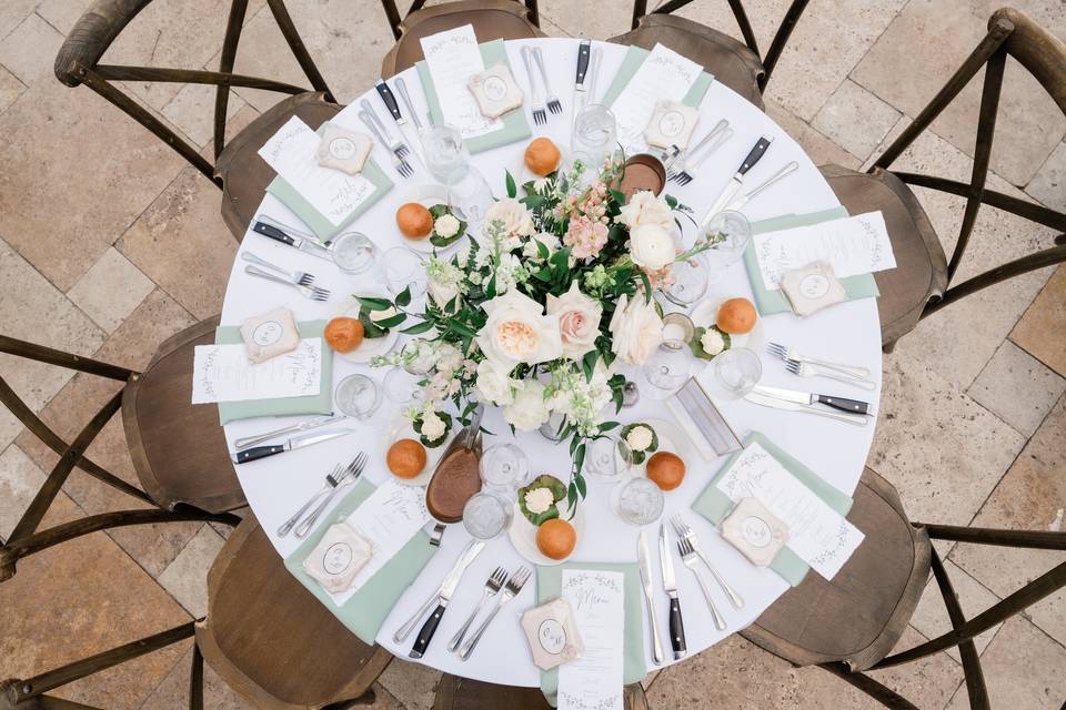 Pergola Reception Tables