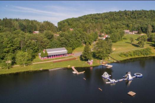 Aerial shot of the lake