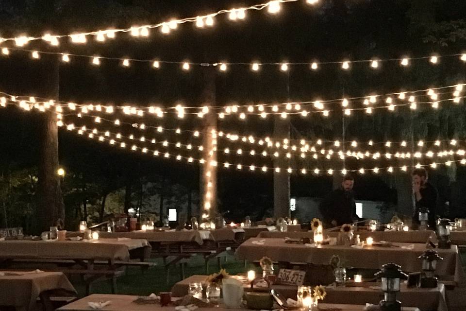 Outdoor reception at night