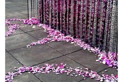 Floral ceremony backdrop.