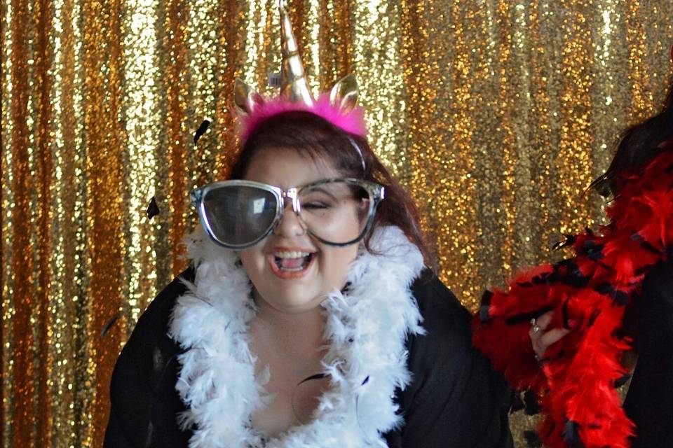 Open Concept Gold Sequin Photo Booth