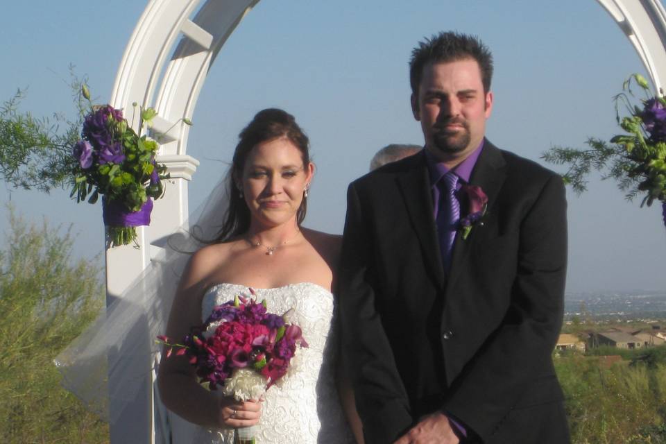 Newlyweds at ceremony