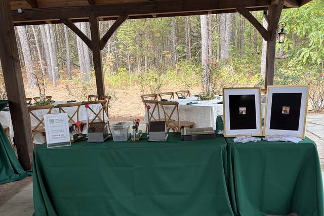 Outdoor wedding setup