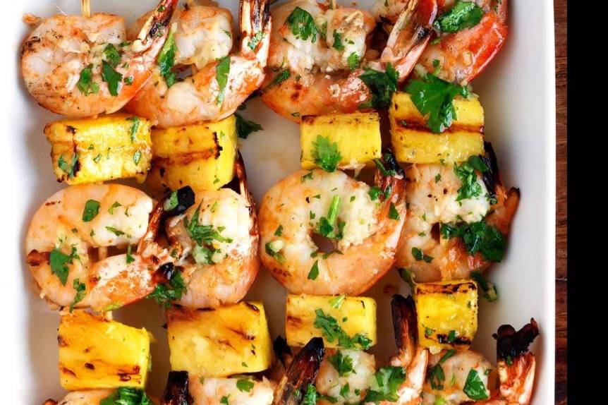 Shrimp and pineapple