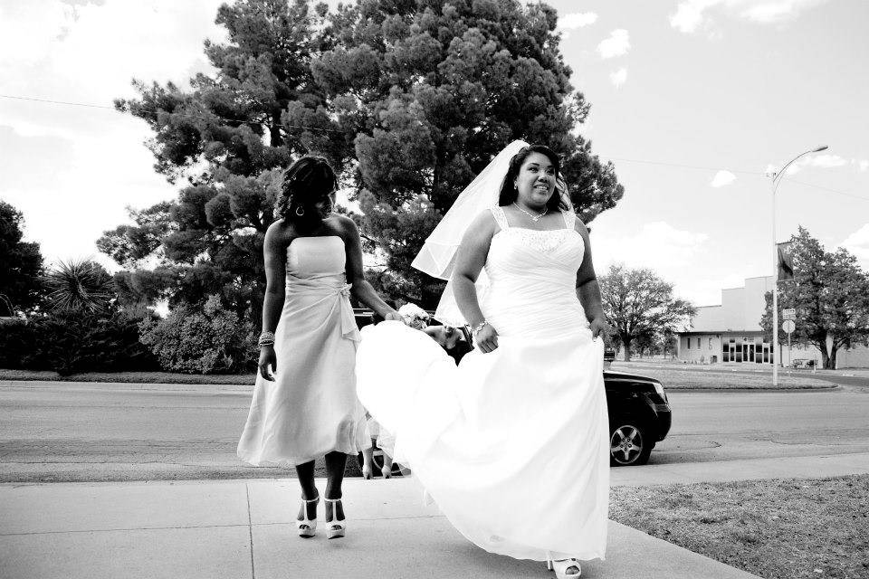 Flower girls waiting for the bride