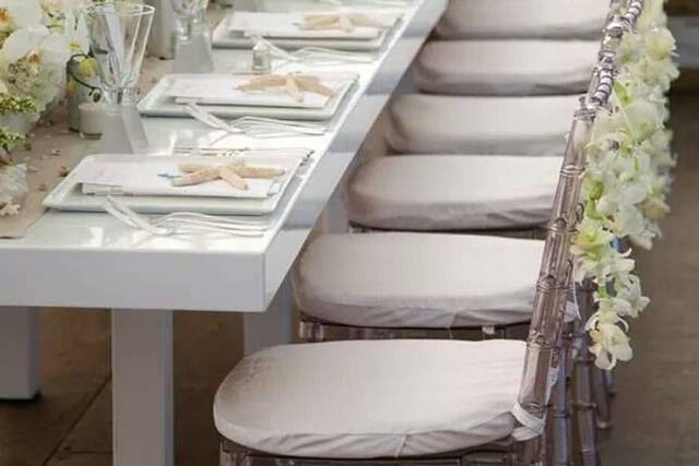 Table setup with centerpiece
