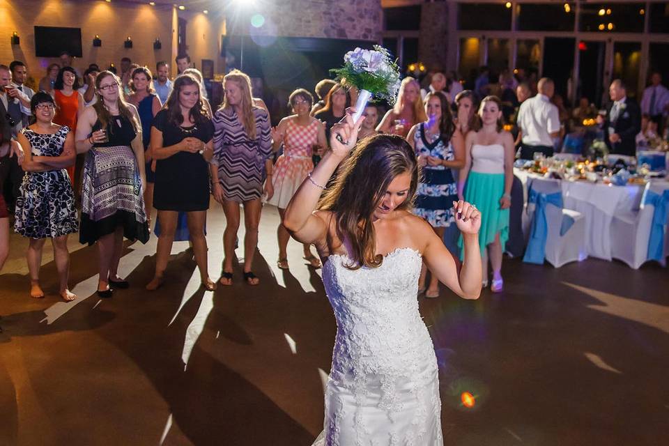 Bride dancing