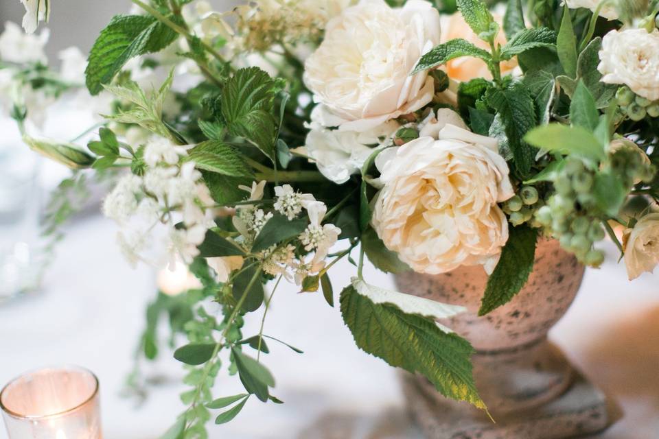 White rose centerpiece