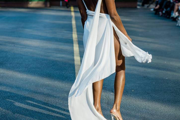 Back of white gown