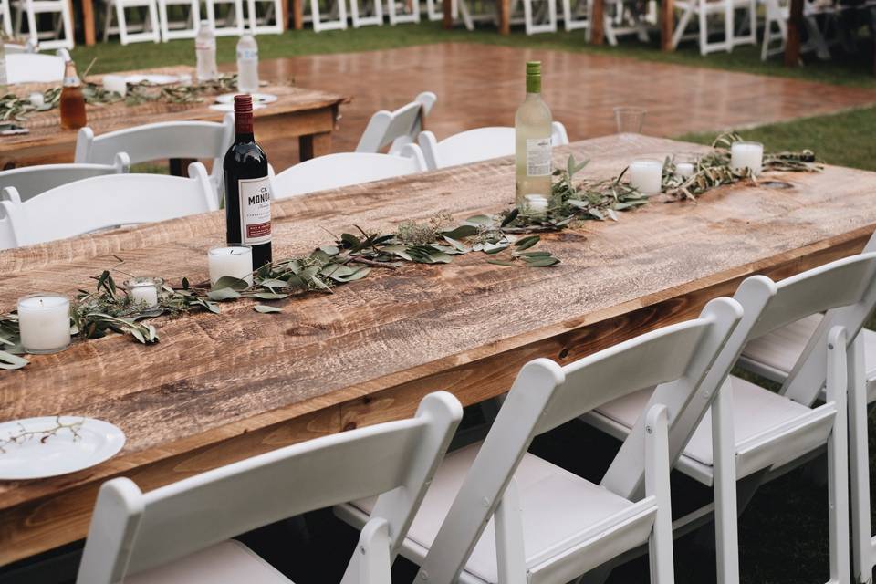 Farm Table And Resin Chairs