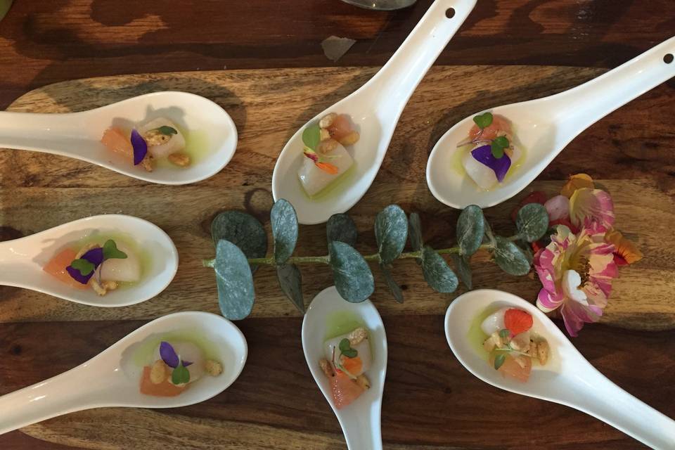 bay scallop ceviche with grapefruit