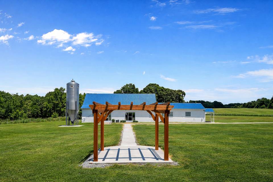 Pergola near lake
