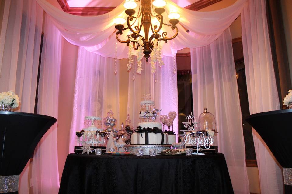Drape at candy table