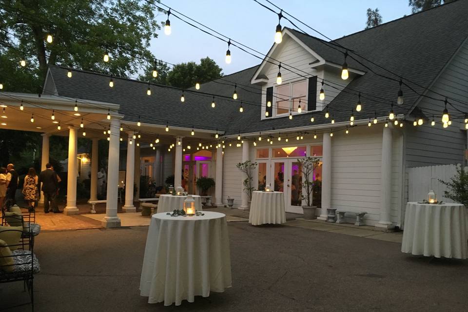 Cocktail hour and late night conversations under our bistro lights!