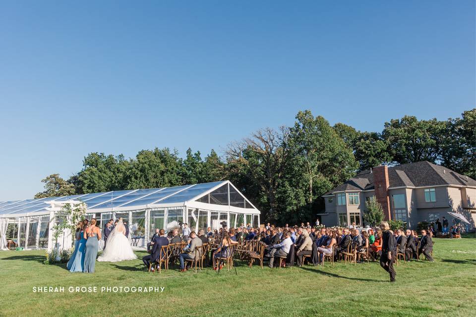 Outdoor backyard wedding