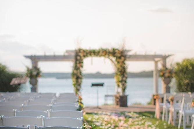 Outdoor wedding setup