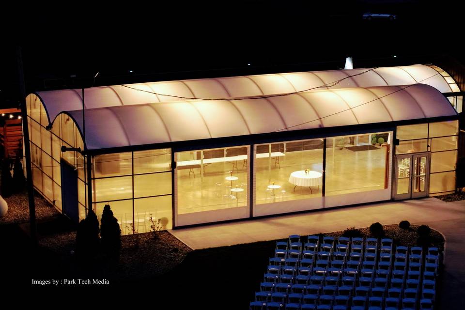 Evening Greenhouse Aerial