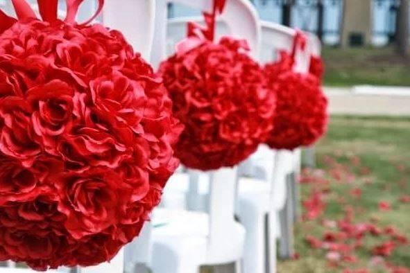 Wedding ceremony venue decorations