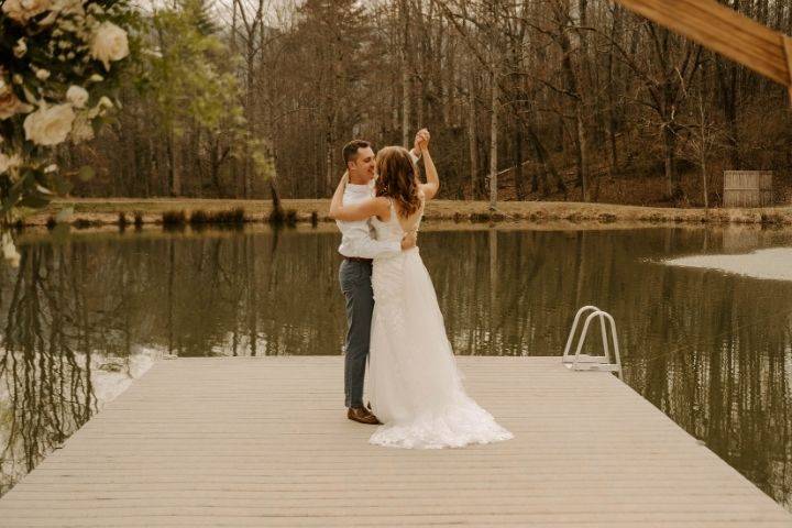 Wedding shots by the pond
