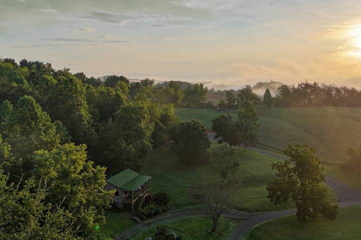 Sunrise over the pasture