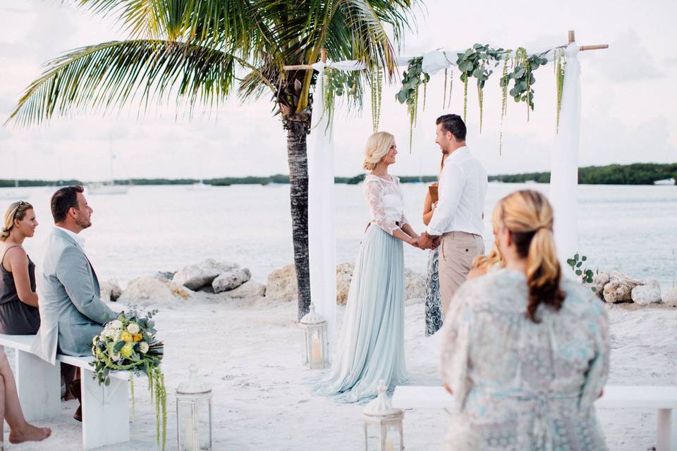 Beach wedding ceremony