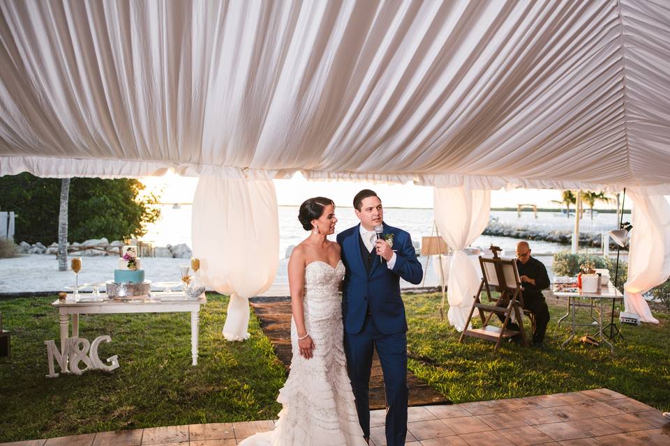 Tent reception on wedding law