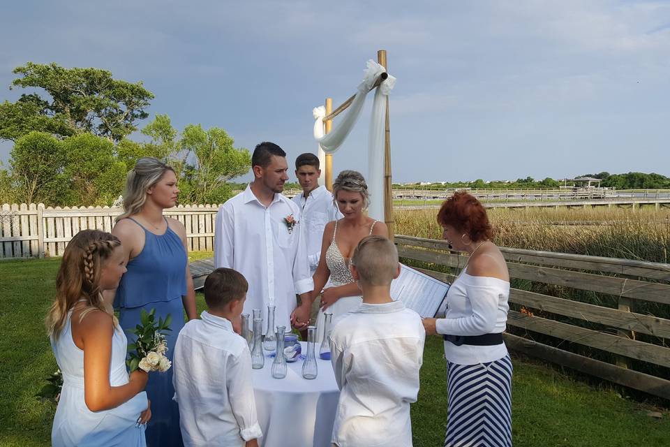 Sand ceremony with children