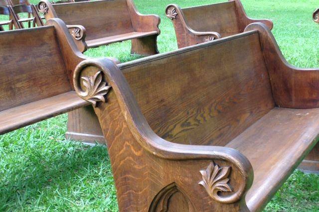 Benches at the wedding