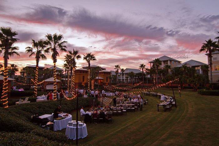 Aerial view of the reception space