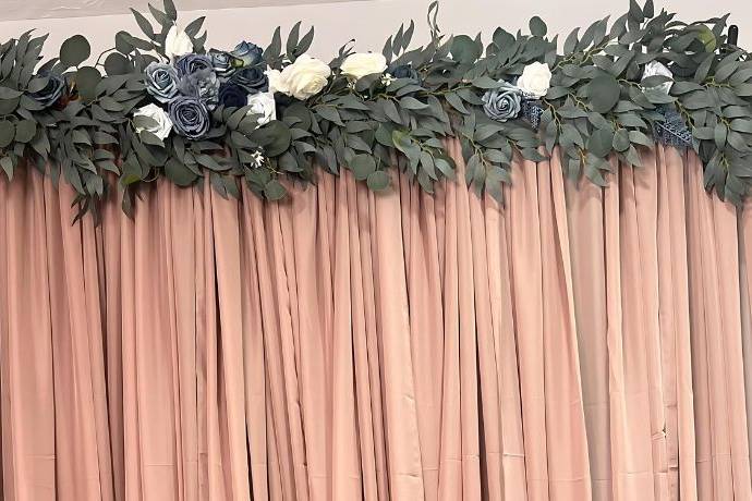 Blush Curtain Back drop