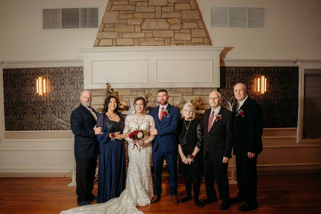 Family photo by our fireplace.