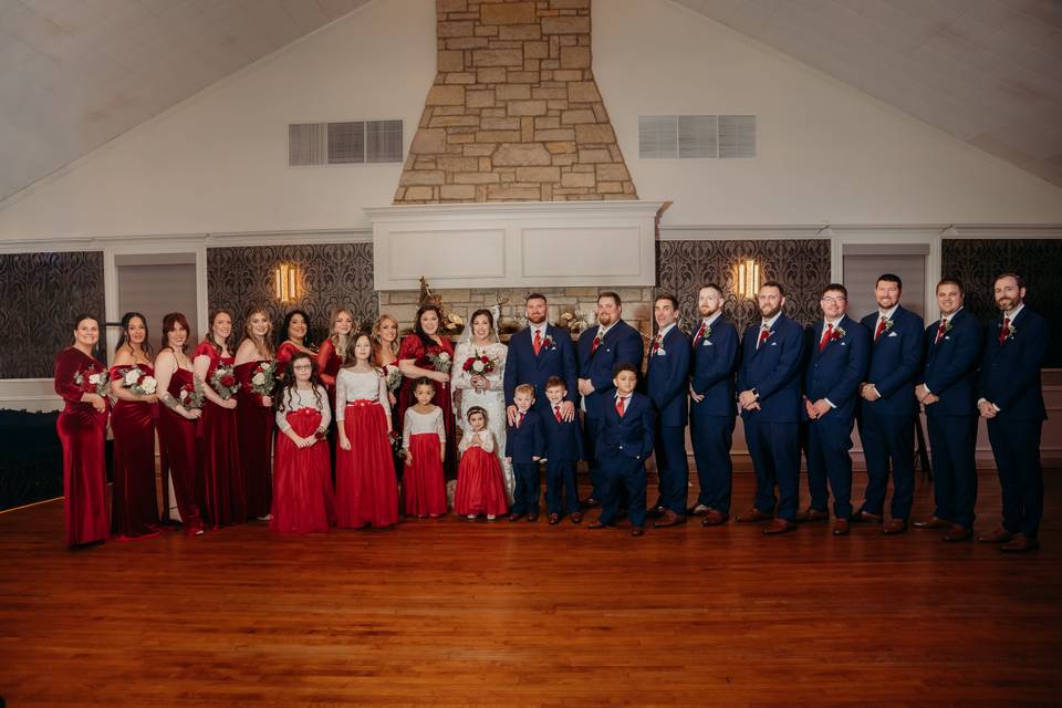 Family photo by our fireplace.