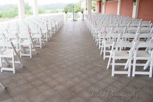 Outdoor wedding setup