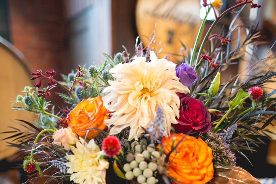 Flower arrangement as centerpiece