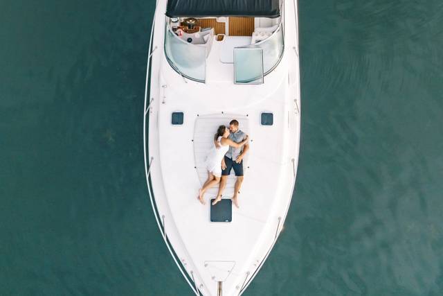 Engagement session boat