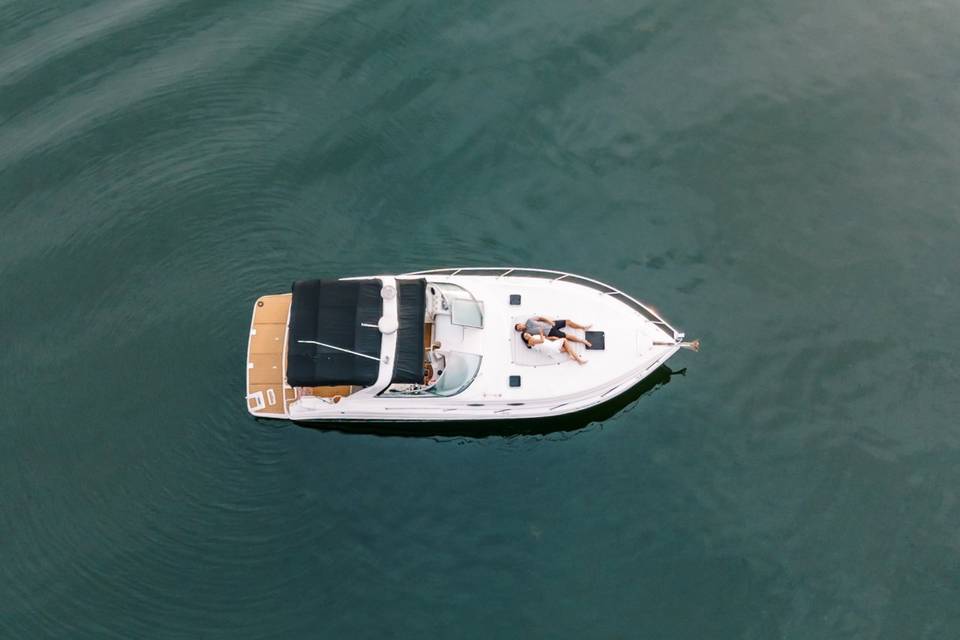 Engagement session boat