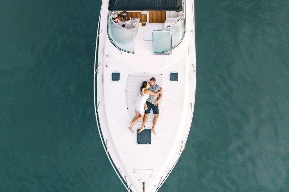 Engagement session boat