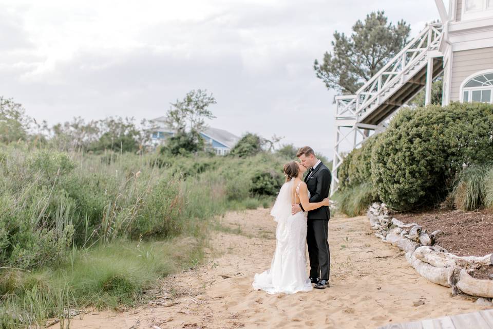 Bride and Groom on beach