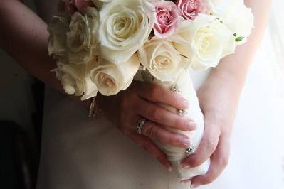 White and pink wedding bouquet