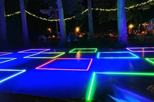 LED dance floor at night