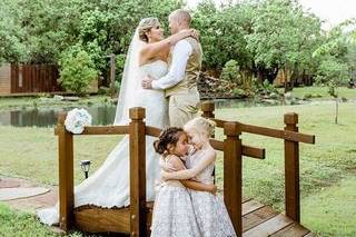 Flower girls with the newlyweds