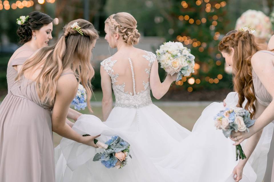 A Bride and her maids